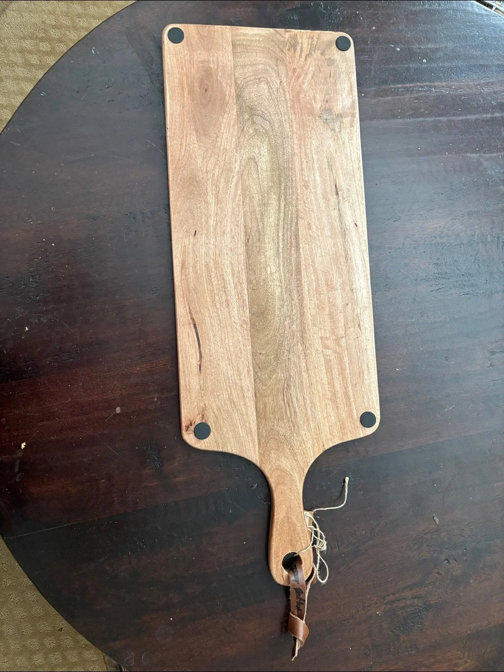 Mud Pie Natural Wood Engraved Charcuterie Paddle - Brown